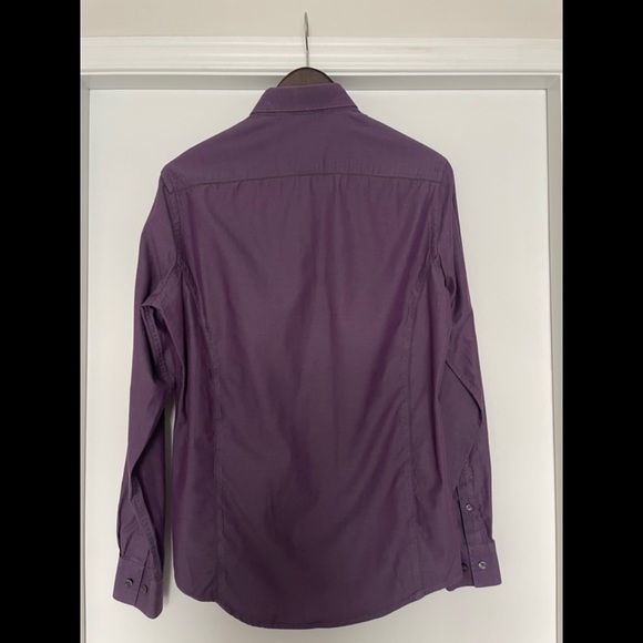 Tristan Deep Purple Collared Shirt - Picture 3 of 4